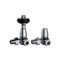 KIVO Traditional Thermostatic Corner Radiator Valve and Lockshield Set – Chrome