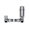 KIVO VHTRV007 Corner Thermostatic Radiator Valve & Lockshield Set – Polished Chrome