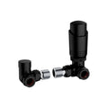 KIVO VHTRV007 Corner Thermostatic Radiator Valve & Lockshield Set – Matte Black