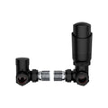 KIVO VHTRV007 Corner Thermostatic Radiator Valve & Lockshield Set – Matte Black