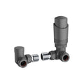 KIVO VHTRV007 Corner Thermostatic Radiator Valve & Lockshield Set – Matte Light Grey