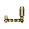 KIVO VHTRV007 Corner Thermostatic Radiator Valve & Lockshield Set – Brushed Gold